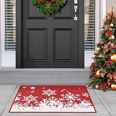 Garvee Christmas Snowflakes Doormat for Entrace Kitchen Bathroom