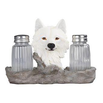 FC Design 6.75"W White Wolf Salt & Pepper Shaker Holder Decoration Home Room Decor