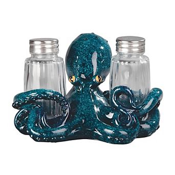 FC Design 6"W Blue Octopus Slat & Pepper Shaker Holder Decoration Home Room Decor