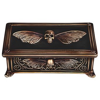 FC Design 6''W Skull Moth Trinket Box Decoration Home Room Decor