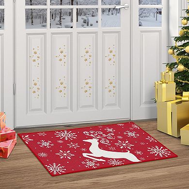 Garvee Christmas Reindeer Snowflakes Doormat-20"*32"