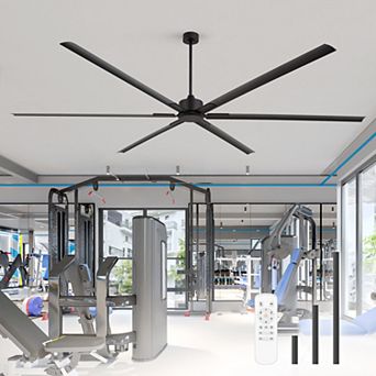 120-Inch Large HVLS Commercial Ceiling Fan, DC Motor, 6-Speed, Aluminum Blades, 6"/12"/24" Downrods