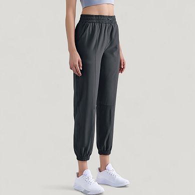 Women's High Waist Jogger Pants with Elastic Cuffs and Side Pockets