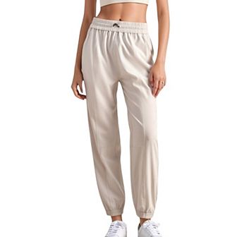 Women's High Waist Jogger Pants with Elastic Cuffs and Side Pockets