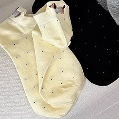 Women's 3-Pair No-Show Socks with Embroidered Dog Design and Soft Knit Low-Cut Fit