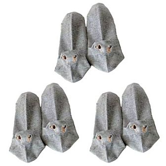Women's 3-Pair No-Show Socks with Embroidered Dog Design and Soft Knit Low-Cut Fit