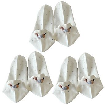 Women's 3-Pair No-Show Socks with Embroidered Dog Design and Soft Knit Low-Cut Fit