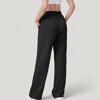 Women's Wide Leg Lounge Pants with Elastic Waistband and Adjustable Drawstring Closure
