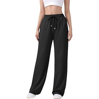 Women's Wide Leg Lounge Pants with Elastic Waistband and Adjustable Drawstring Closure