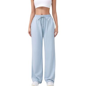 Women's Wide Leg Lounge Pants with Elastic Waistband and Adjustable Drawstring Closure