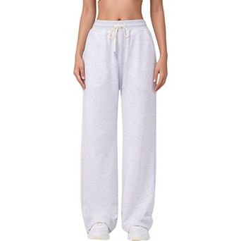 Women's Wide Leg Lounge Pants with Elastic Waistband and Adjustable Drawstring Closure