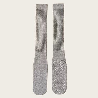 Women's 3-Pack Scrunch Grip Socks with Non-Slip Sole Soft Stretch Fabric and Ribbed Ankle Design