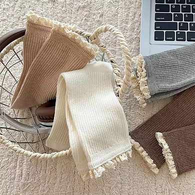Women's 3-Pack Ribbed Crew Socks with Soft Plush Trim and Comfortable Stretch Knit Design