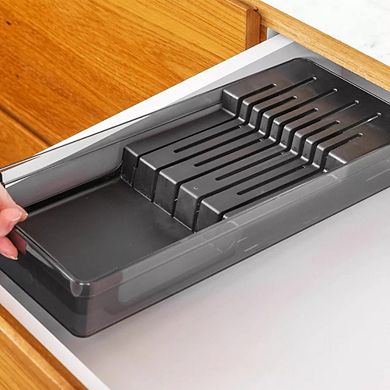 OU In Drawer Knife Organizer, Compact Knife Holder, Utensil Storage Drawer Insert, Kitchen Organizer