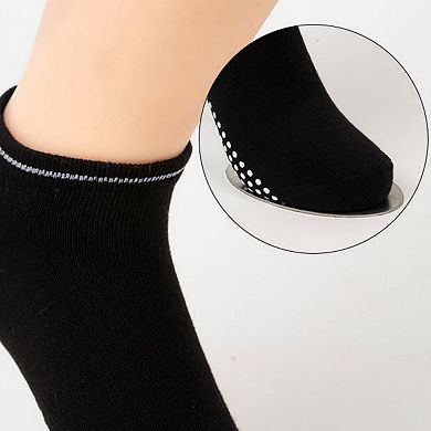 Women's 5-Pack Ankle Grip Socks with Non-Slip Soles for Everyday Indoor Comfort