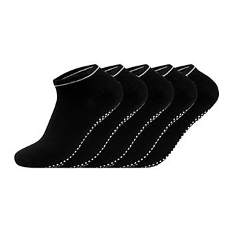 Women's 5-Pack Ankle Grip Socks with Non-Slip Soles for Everyday Indoor Comfort