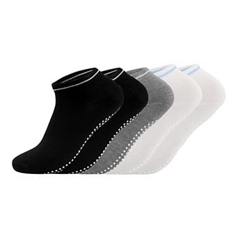 Women's 5-Pack Ankle Grip Socks with Non-Slip Soles for Everyday Indoor Comfort