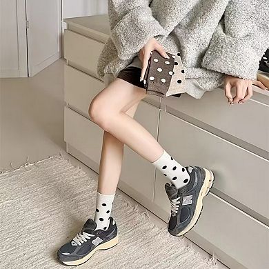 Women's 3-Pack Polka Dot Ankle Socks with Soft Knit Texture and Classic Dotted Design