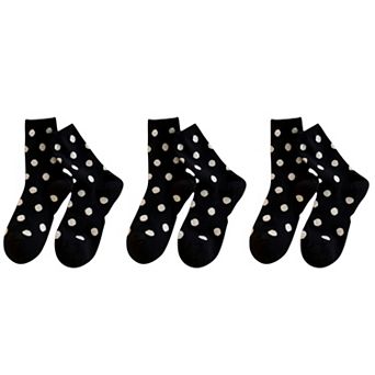 Women's 3-Pack Polka Dot Ankle Socks with Soft Knit Texture and Classic Dotted Design