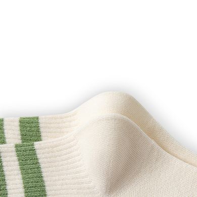 Women's 3-Pair Antibacterial and Breathable Ribbed Ankle Socks with Double Stripe Cuffs