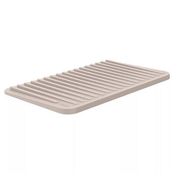 OU Glasses Drying Mat for Kitchen Sink, 13.78" x 8.27" Nonslip Plastic Pad with Grooves