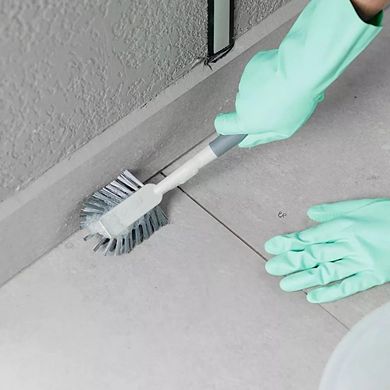 OU Multipurpose Scrub Brush w Built-In Scraper, Cleaning Scrubber Brush for Bathroom & Kitchen