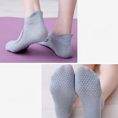 Women's 3-Pack Quarter Cut Ballet Grip Socks with Slightly Shiny Stretch Knit and Anti-Slip Sole