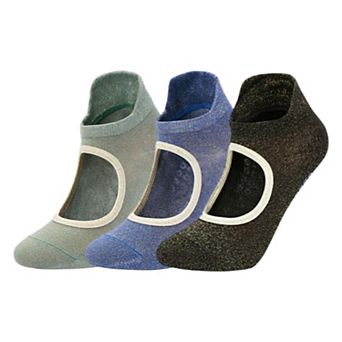 Women's 3-Pack Quarter Cut Ballet Grip Socks with Slightly Shiny Stretch Knit and Anti-Slip Sole