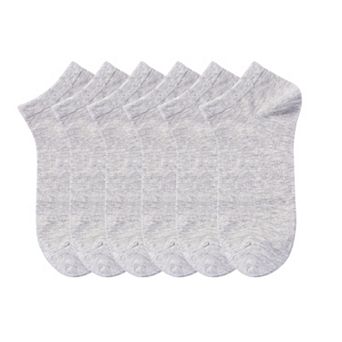 Women's 6-Pair Pure Cotton Low Cut Socks Antibacterial Soft Breathable Everyday Comfort Fit