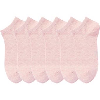 Women's 6-Pair Pure Cotton Low Cut Socks Antibacterial Soft Breathable Everyday Comfort Fit