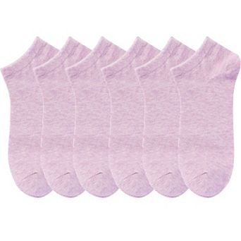 Women's 6-Pair Pure Cotton Low Cut Socks Antibacterial Soft Breathable Everyday Comfort Fit