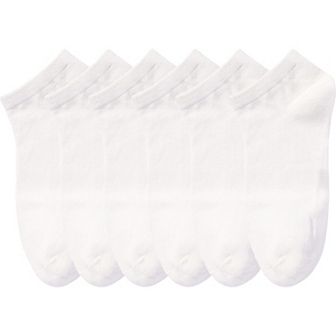 Women's 6-Pair Pure Cotton Low Cut Socks Antibacterial Soft Breathable Everyday Comfort Fit