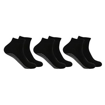 Women's Ankle Grip Socks 3-Pack with Textured Soles and Cushioned Knit Design for Indoor Stability