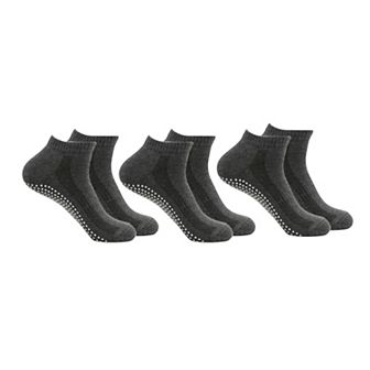 Women's Ankle Grip Socks 3-Pack with Textured Soles and Cushioned Knit Design for Indoor Stability