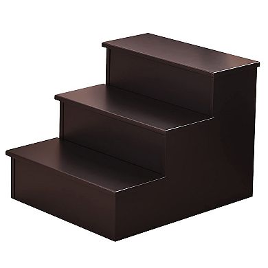Kings Brand Furniture Darien 3 Step Wood Step Stool for Adults or Kids, Dog Stairs