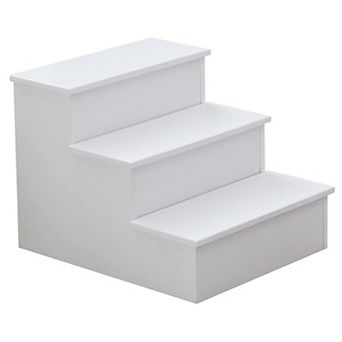 Kings Brand Furniture Darien 3 Step Wood Step Stool for Adults or Kids, Dog Stairs