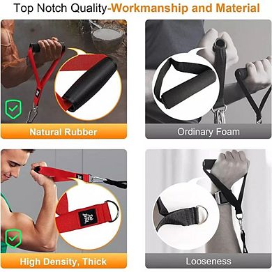 Resistance Bands Set, Stackable Up to 125-150 lbs with Door Anchor, Ankle Straps, Handles and Case