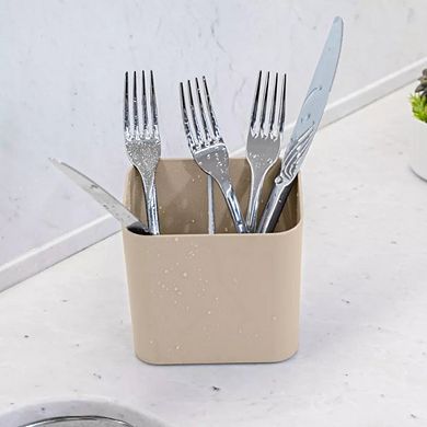 OU Utensil Holder with Removable Divider, Nonslip Cutlery Drainer with Built In Reservoir