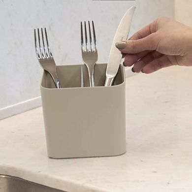 OU Utensil Holder with Removable Divider, Nonslip Cutlery Drainer with Built In Reservoir