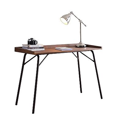 Kings Brand Furniture Charlier Wood Home Office Computer/Writing Desk, Walnut