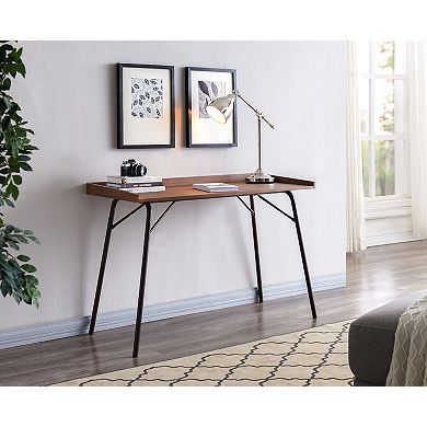 Kings Brand Furniture Charlier Wood Home Office Computer/Writing Desk, Walnut