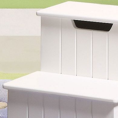 Kings Brand Furniture - Takoma Wood Step Stool With Storage