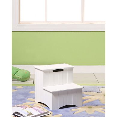 Kings Brand Furniture - Takoma Wood Step Stool With Storage