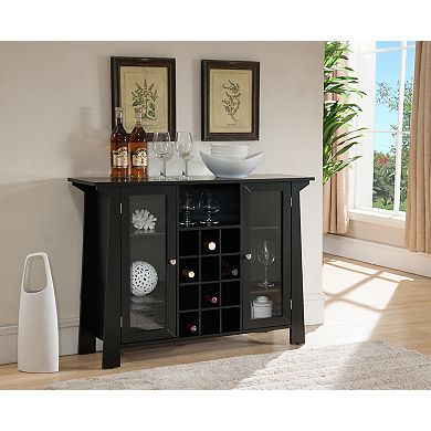 Kings Brand Furniture Matanuska Wood Buffet Bar Cabinet with Wine Storage