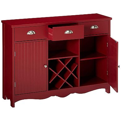 Kings Brand Furniture Buffet Server Console Table With Wine Storage