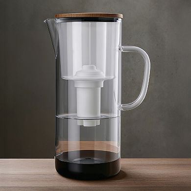 Freco 14 Cup/3.5L Glass Water Filter Pitcher 1 Brita-Compatible Filter, NSF Certified, BPA Free