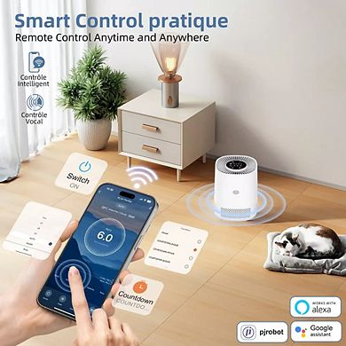 Air Purifier for Home Bedroom, 3-in-1 Filter Portable Cleaner with Fragrance Sponge