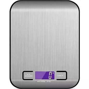 Digital Food Scale 11 LB Capacity, Tare Function, LCD Display, 2 AAA Batteries Included