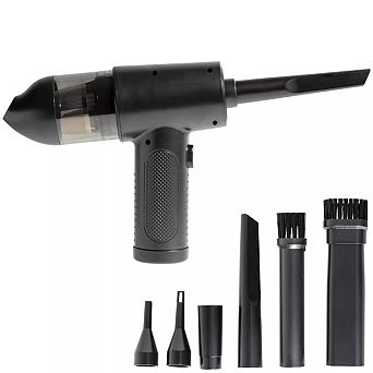 Handheld Air Duster & Mini Vacuum Cleaner Combo with 6 Attachments, Rechargeable Cleaning Kit