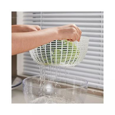 Salad Spinner Lettuce Spinner Vegetable Cleaner and Dryer with Built-in Draining System - 5.3 Quarts